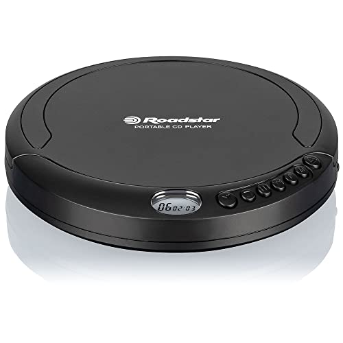 Roadstar PCD-435CD tragbarer CD-Player inkl. Ohrhörer schwarz von Roadstar