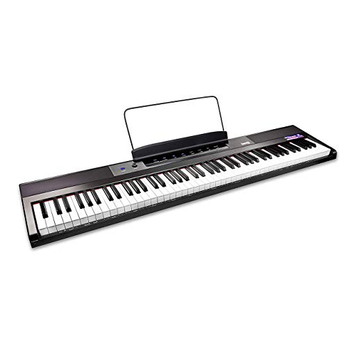 RockJam 88 Key Digital Piano Keyboard Piano with Full Size Semi-Weighted Keys, Power Supply, Sheet Music Stand, Piano Note Stickers & Simply Piano Lessons von RockJam