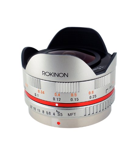 Rokinon FE75MFT-S 7,5 mm F3,5 UMC Fischaugenobjektiv für Micro Four Thirds (Olympus Pen und Panasonic), Silber von Rokinon