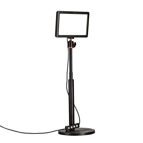 Rollei Lumis Key-Light, LED Videolicht inkl. Tischstativ mit Fernbedienung am Kabel zum Ausleuchten von Video-Streams und Konferenzen 28555 schwarz von Rollei