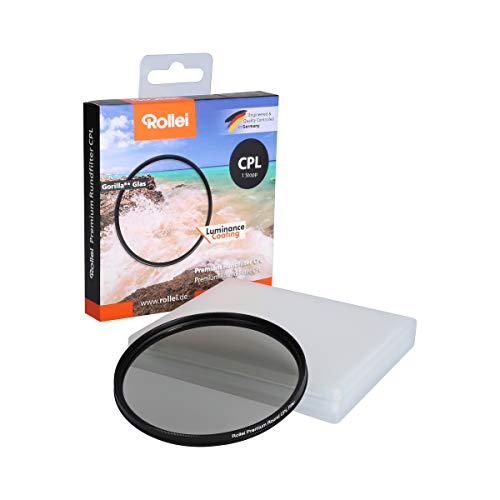 Rollei Premium Rundfilter CPL 49 mm (1 Stopp) - Polarisationsfilter (Polfilter) mit Aluminium-Ring aus Gorilla Glas mit spezieller Beschichtung - Größe: 49 mm von Rollei