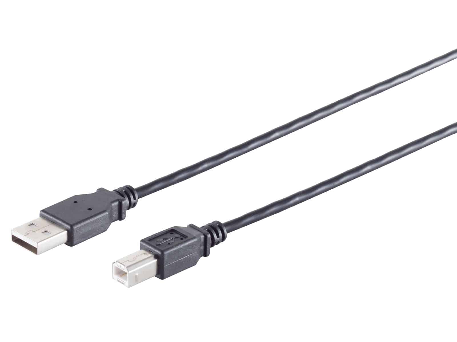 S-IMPULS USB-A Adapterkabel USB-B 2.0 schwarz 1,8m von S-IMPULS