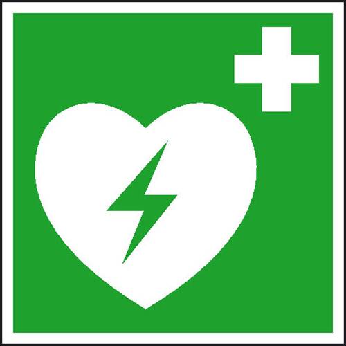SafetyMarking 38.0155 Hinweisschild Automatisierter externer Defibrillator Folie selbstklebend (B x von SAFETYMARKING