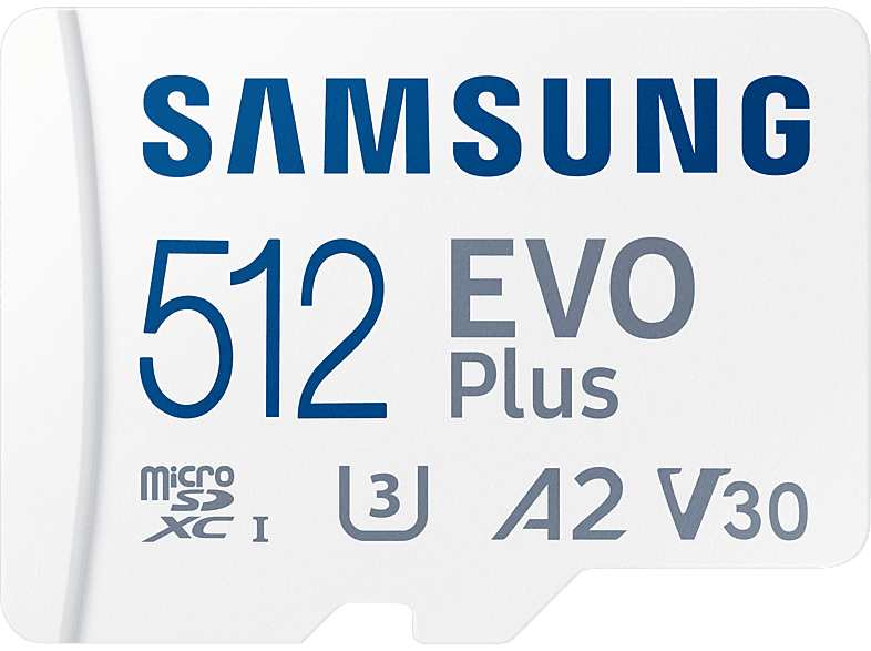 SAMSUNG EVO Plus, Micro-SDXC Speicherkarte, 512 GB, 130 MB/s von SAMSUNG