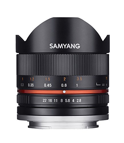 Samyang 8 mm F2.8 UMC Fisheye II Objektiv für Sony E-Mount (NEX) Kameras (SY8MBK28-E) von SAMYANG