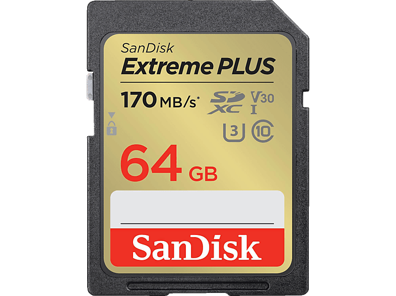 SANDISK Extreme® PLUS UHS-I, SDXC Speicherkarte, 64 GB, 170 MB/s von SANDISK