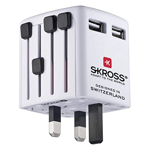 Skross World USB Charger 1.302330 USB-Ladegerät Steckdose Ausgangsstrom (max.) 2400mA 2 x USB mit U von SKROSS