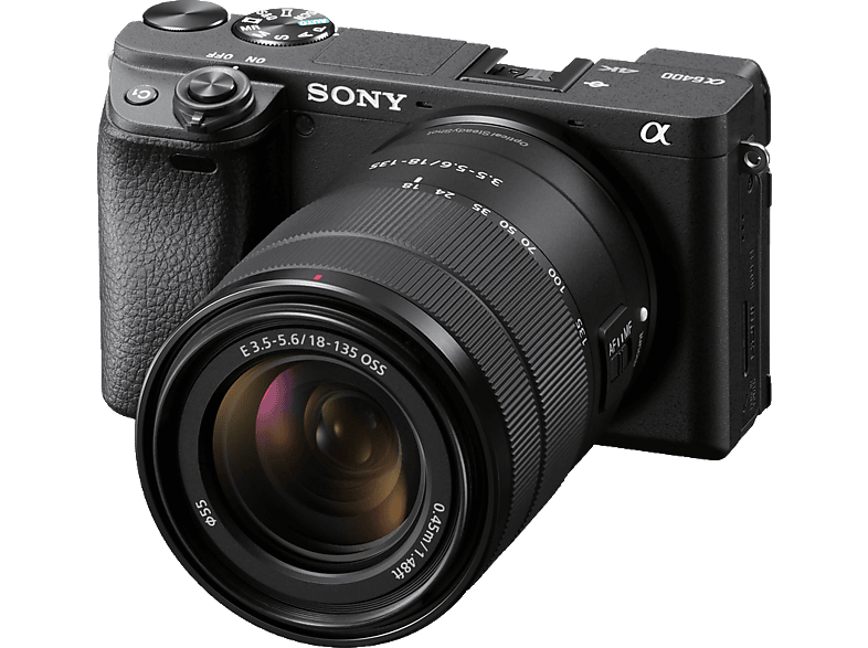 SONY Alpha 6400 Kit (ILCE-6400M) Systemkamera mit Objektiv 18-135 mm, 7,6 cm Display Touchscreen, WLAN von SONY