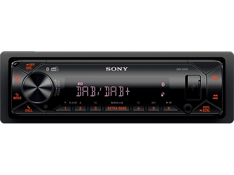 SONY DSX-B41 Kit Bluetooth, DAB+, Freisprechen, Musik-Streaming, vario color Autoradio 1 DIN, 55 Watt von SONY