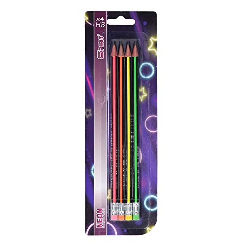 TTS Bleistift mit Radiergummi Neon, 4 Stk von SPIRIT