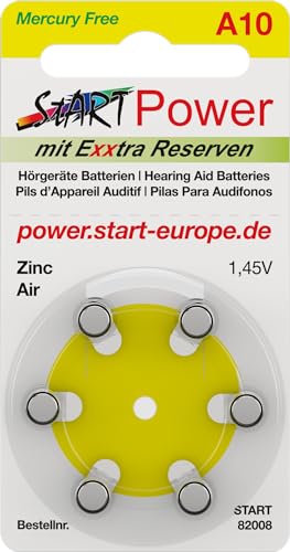 START - 60 Batterien für Hörgeräte - Typ A10-1.45V - 100mAh - PR70, 82001 von START