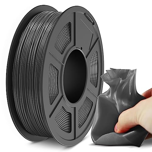 SUNLU Flexible TPU Filament 1.75mm, 95A TPU 3D Drucker Filament Maßgenauigkeit +/- 0,03mm, Gute Haltbarkeit und Starke Haftung für 3D-Druck, 0.5kg Spule（1.1lb）165 Meters, TPU Grau von SUNLU