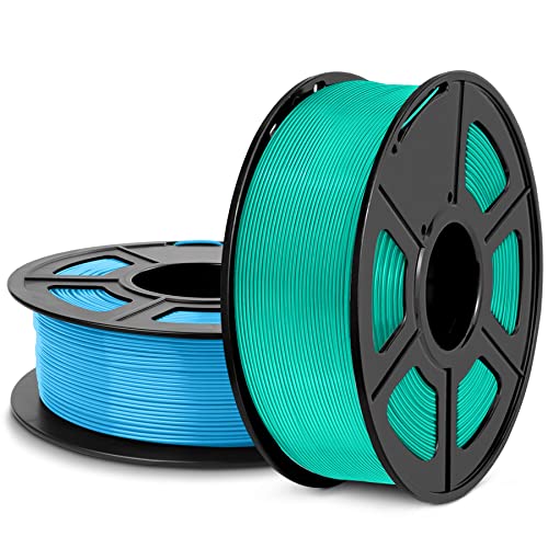 SUNLU Meta PLA Filament 1,75 mm, Hohe Zähigkeit, Bessere Liquidität PLA-Filament für Schnelleren 3D-Druck, Maßgenauigkeit +/- 0,02 mm, 2KG Spule, Blau+Grün von SUNLU