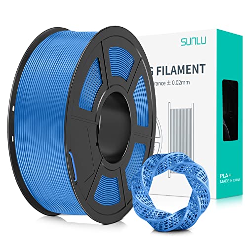 SUNLU PLA+ Filament 1.75mm, PLA Plus 3D Drucker Filament, Stärker belastbar, Neatly Wound, 1KG 3D Druck PLA+ Filament, Maßgenauigkeit +/- 0.02mm, Blaugrau von SUNLU