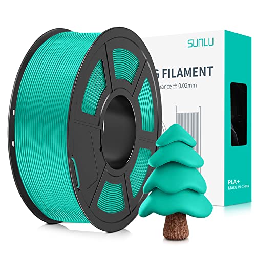 SUNLU PLA+ Filament 1.75mm, PLA Plus 3D Drucker Filament, Stärker belastbar, Neatly Wound, 1KG 3D Druck PLA+ Filament, Maßgenauigkeit +/- 0.02mm,Mintgrün von SUNLU