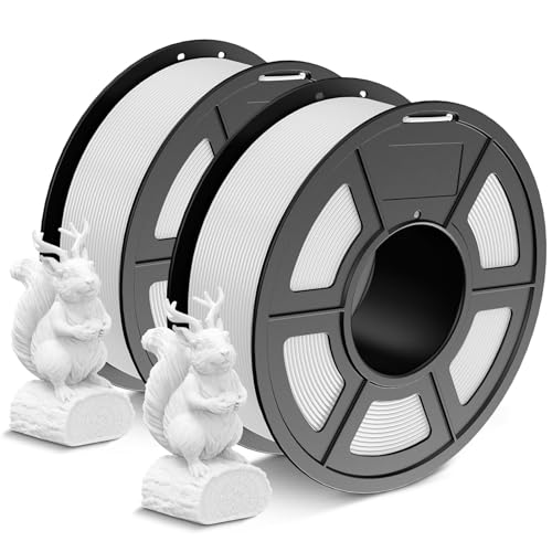 SUNLU PLA Filament 1.75mm,Sauber Gewickelt 3D Drucker Filament PLA 1.75mm,Maßgenauigkeit +/- 0,02mm, 1KG Spule 3D Filament, 2 Pack,Kompatibel Mit den Meisten 3D Drucker,PLA Weiß+Weiß von SUNLU