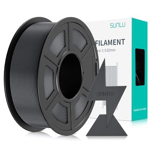 SUNLU PLA Filament Schnell Drucken 1.75mm, 3D Drucker PLA Filament mit Hoher Fließfähigkeit, Entwickelt für schnelles 3D Drucken, Rapid HS-PLA, Maßgenauigkeit +/- 0.02mm, 1KG Spule Grau von SUNLU