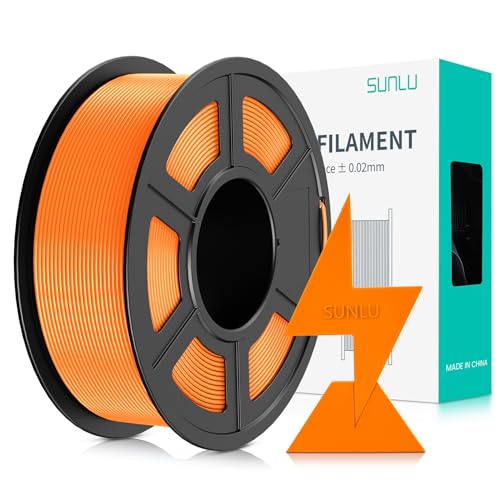SUNLU PLA Filament Schnell Drucken 1.75mm, 3D Drucker PLA Filament mit Hoher Fließfähigkeit, Entwickelt für schnelles 3D Drucken, Rapid HS-PLA, Maßgenauigkeit +/- 0.02mm, 1KG Spule Orange von SUNLU