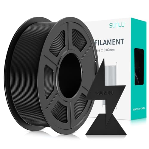 SUNLU PLA Filament Schnell Drucken 1.75mm, 3D Drucker PLA Filament mit Hoher Fließfähigkeit, Entwickelt für schnelles 3D Drucken, Rapid HS-PLA, Maßgenauigkeit +/- 0.02mm, 1KG Spule Schwarz von SUNLU