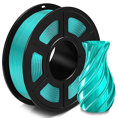 SUNLU Silk PLA+ Filament 1.75mm, Glänzendes 3D Drucker Filament, PLA Plus Filament mit Seidige Druckoberfläche, Maßgenauigkeit +/-0.02 mm, 1KG Seide Grün von SUNLU