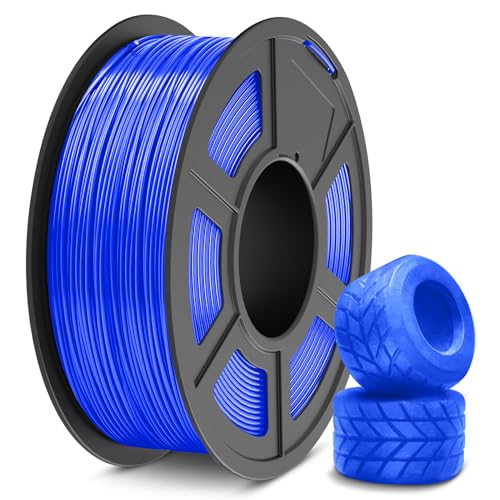 SUNLU TPU Filament, 1KG Flexibles 95A TPU 3D Drucker Filament 1.75mm Maßgenauigkeit +/- 0.03 mm, Hohe Liquidität und Elastizität, 1KG（2.2Lbs) Spule, TPU Filament für FDM 3D Drucker,TPU Blau von SUNLU