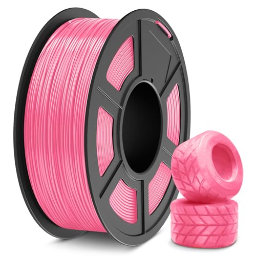SUNLU TPU Filament, 1KG Flexibles 95A TPU 3D Drucker Filament 1.75mm Maßgenauigkeit +/- 0.03 mm, Hohe Liquidität und Elastizität, 1KG（2.2Lbs) Spule, TPU Filament für FDM 3D Drucker,TPU Rosa von SUNLU