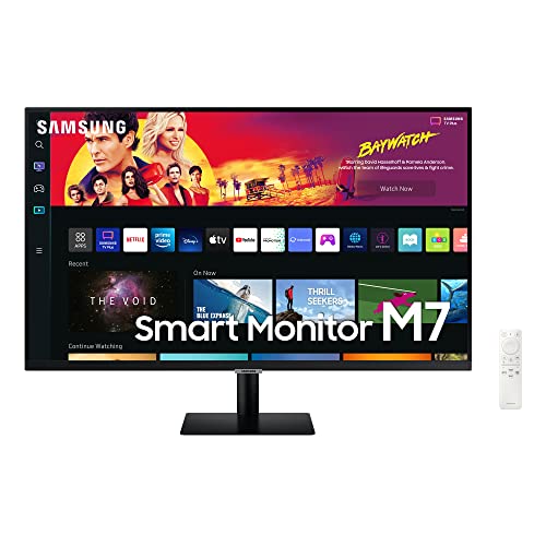 Samsung M7 Smart Monitor S32BM700UP, 32 Zoll, VA-Panel, Bildschirm mit Lautsprechern, 4K UHD-Auflösung, Bildwiederholrate 60 Hz, 3-seitig Fast rahmenloses Design, Schwarz von Samsung