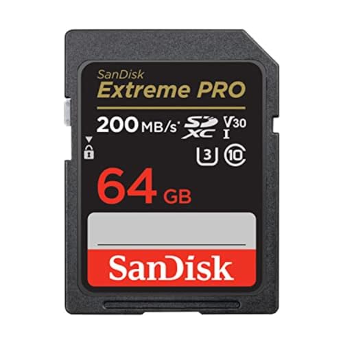 SanDisk Extreme PRO SDXC UHS-I Speicherkarte 64 GB (V30, Übertragungsgeschwindigkeit 200 MB/s, U3, 4K UHD Videos, SanDisk QuickFlow-Technologie, temperaturbeständig) von SanDisk