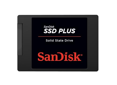 SanDisk SSD Plus interne SSD Festplatte 1 TB (schnelleres Hoch-, Herunterfahren und Laden, Lesegeschwindigkeit 535 MB/s, Schreibgeschwindigkeit 350 MB/s, stoßfest) von SanDisk