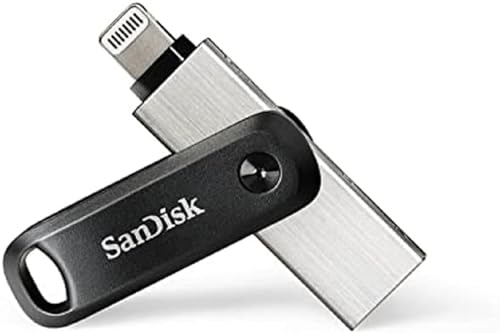 SanDisk iXpand Go Flash-Laufwerk iPhone Speicher 128 GB (iPad kompatibel, automatisches Backup, Schlüsselanhänger-Funktion, USB 3.0, iXpand App), Schwarz von SanDisk