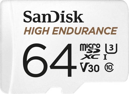 SanDisk High Endurance Monitoring miniSDXC-Karte 64GB Class 10, UHS-I, UHS-Class 3, v30 Video Speed von Sandisk