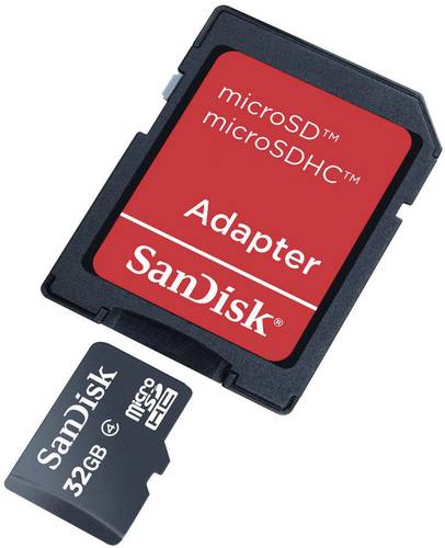 SanDisk SDSDQB-032G-B35 microSDHC-Karte 32GB Class 4 inkl. SD-Adapter von Sandisk