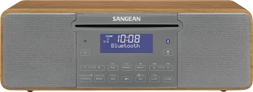 Sangean DDR-47BT All-in-One Kompakt-Anlage (DAB+/UKW-Tuner, Bluetooth, CD/MP3-Player, USB 2.0, SD-Kartenleser, AUX-In, Recording Funktion) inkl. Fernbedienung walnuss/grau von Sangean