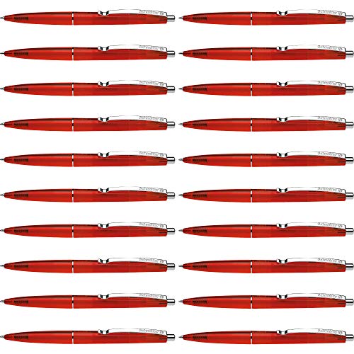 Schneider 132002 K20 Icy Colours Kugelschreiber (Schreibfarbe: rot, Mittel, dokumentenecht) 20er Pack, rot von Schneider
