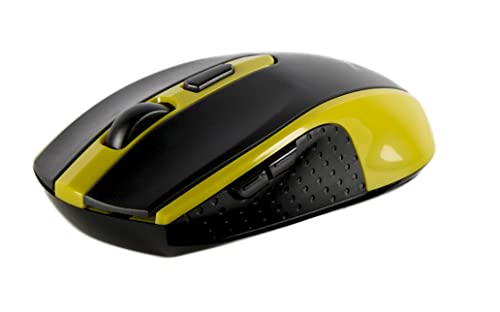 Serioux Mouse Pastel 600, Wireless, USB, Optical Sensor, Operating Distance; 10m, Precision: 1000/1600DPI Ajustable, 6 Buttons, 2X AA Batteries, Yellow von Serioux