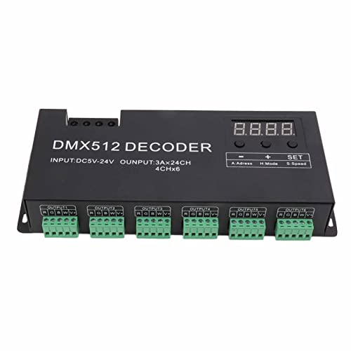 DMX512 LED-Controller, Mehrfachdimmung, Flexibler Betrieb, synchrone Steuerung, LED-DMX-Decoder, fortschrittlicher Chip, 24 Kanäle für Dekorationsprojekte von Shipenophy