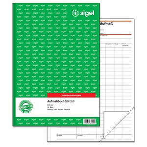SIGEL Aufmaßbuch Formularbuch SD069 von Sigel