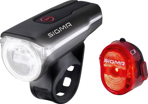 Sigma Fahrrad-Scheinwerfer AURA 60 / Nugget Set LED akkubetrieben Schwarz von Sigma