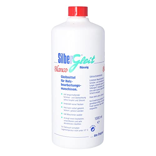 Silbergleit Blanco flüssiges Holzgleitmittel Spray, 1000 ml Flasche, speziell für helle Hölzer an Hobelmaschinen von Silbergleit