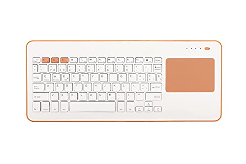 Silver HT - Kabellose Tastatur mit Touchpad für Smart TV, Smartphones, Tablets, iPhone, iPad und Spielekonsolen - Weiß + Pfirsich von Silver HT