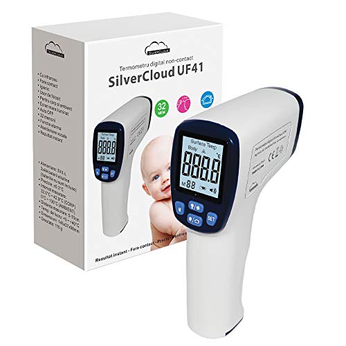 Digitales Thermometer Gun Point SilverCloud UF41 Infrarot-Thermometer, berührungslos für Körper und Oberflächen von SilverCloud