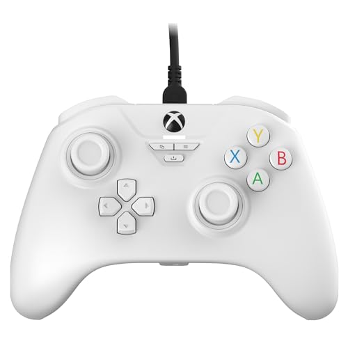snakebyte GAMEPAD BASE X - weiß - Offiziell lizenzierter, kabelgebundener Xbox Series X|S & PC Controller | Hall-Effect-Sensoren für Präzision & Langlebigkeit | 3m Kabellänge | Audioanschluss von Snakebyte