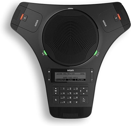 Snom Konferenzlautsprecher C520 VoiP Konferenztelefon (3X Speaker DECT, Bluetooth, drahtloses Mikrofon, erweiterbar, für große Konferenzen mit bis zu 4 separaten Räumen), Schwarz, 00004356 von Snom