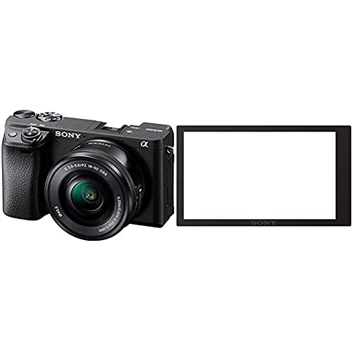 Sony Alpha 6400 | APS-C Spiegellose Kamera mit Sony 16-50mm f/3.5-5.6 Power-Zoom-Objektiv & PCKLM17.SYH Displayschutz für Alpha 6000 Systemkamera (7,6 cm (3 Zoll) Display) von Sony