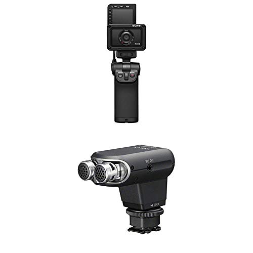 Sony DSC-RX0M2 Ultrakompakte Digitalkamera (15, 3 MP, Zeiss F4 24mm Weitwinkelobjektiv, 1 Zoll Sensor) incl. VCT-SGR1 Griff + Stereomikrofon für Camcorder mit Multi-Interface-Zubehörschuh von Sony