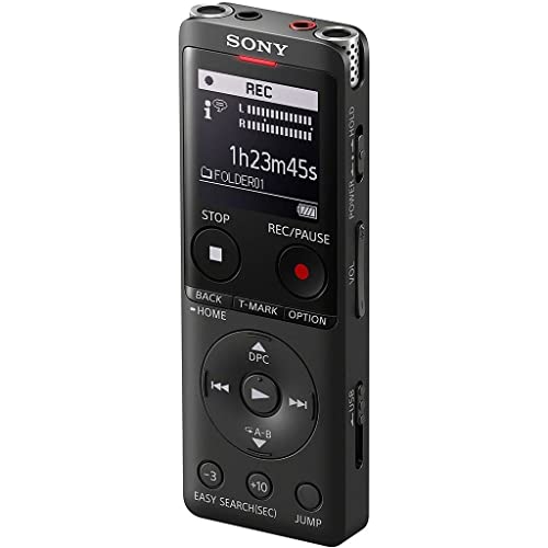 Sony ICD-UX570B Digitales Diktiergerät (OLED Display, 4GB Speicher, Micro SD) schwarz von Sony