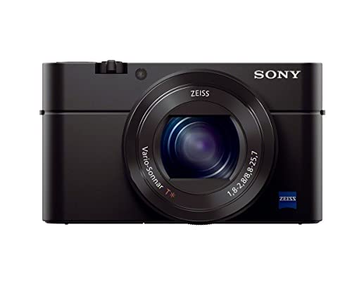 Sony RX100 III | Premium-Kompaktkamera (1,0-Typ-Sensor, 24-70 mm F1.8-2.8 Zeiss-Objektiv und neigbares Display für Vlogging) von Sony