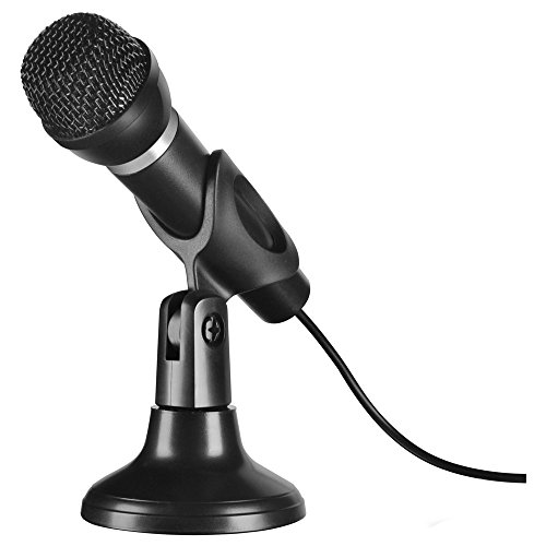 Speedlink CAPO Desk & Hand Microphone - Tisch- und Handmikrofon, exzellente Klangqualität für Sprach- und Gesangsaufnahmen, schwarz von Speedlink