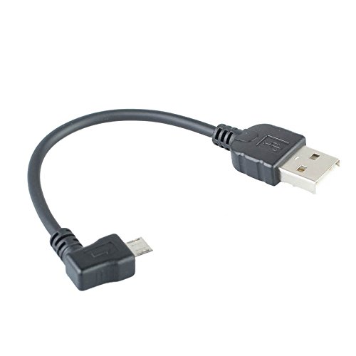 USB 2.0 Kabel für USB-A auf USB Micro-B 10 cm Winkelstecker 90 Grad System-S von System-S