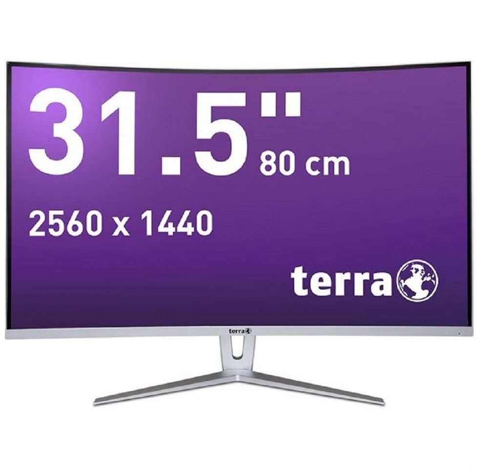 TERRA LED 3280W Curved-LED-Monitor (WQHD, 5 ms Reaktionszeit, Curved, WQHD Auflösung, DVI, HDMI, Displayport 1.2, 32 Zoll silber) von TERRA